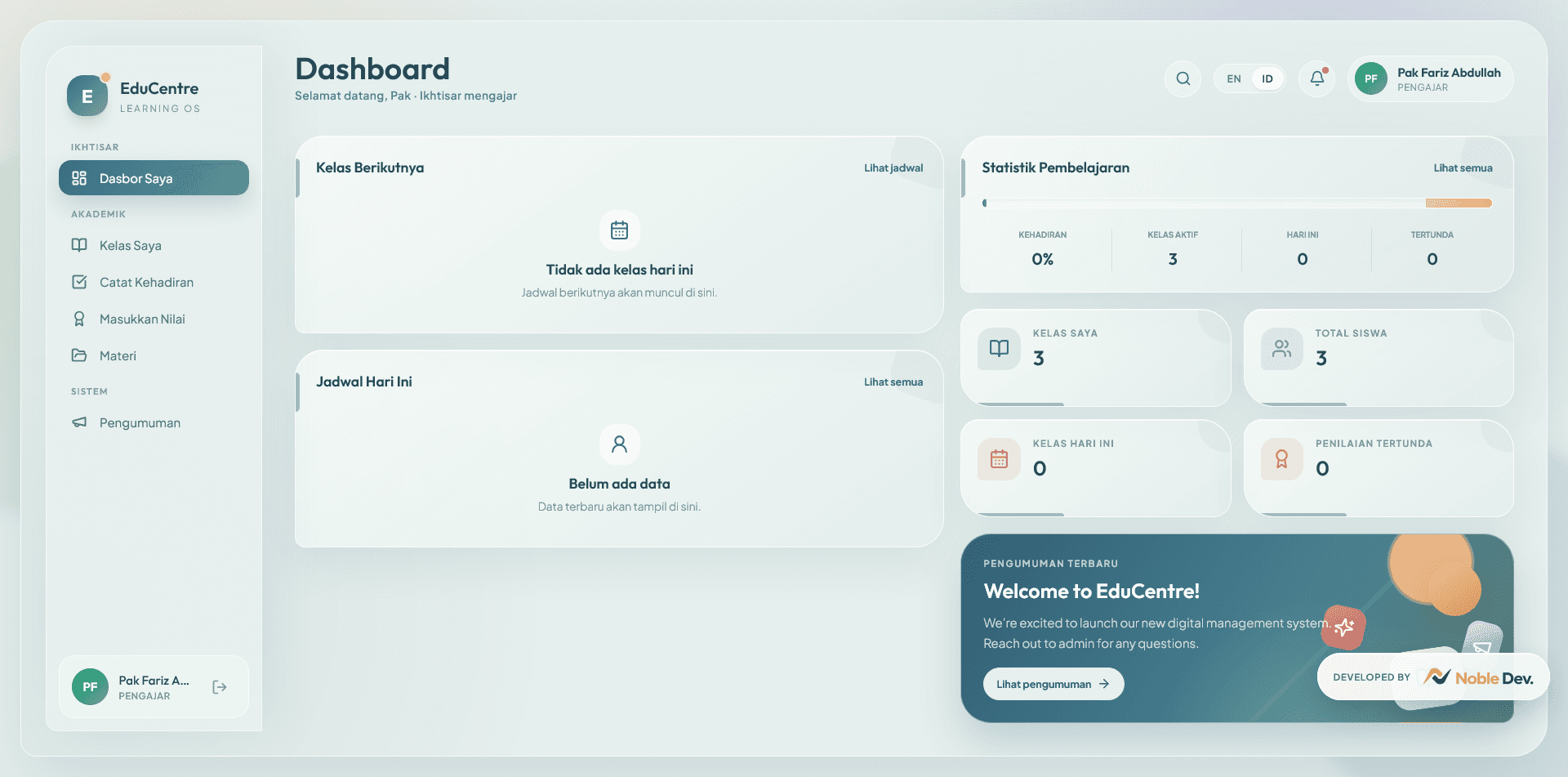 Dashboard Pengajar