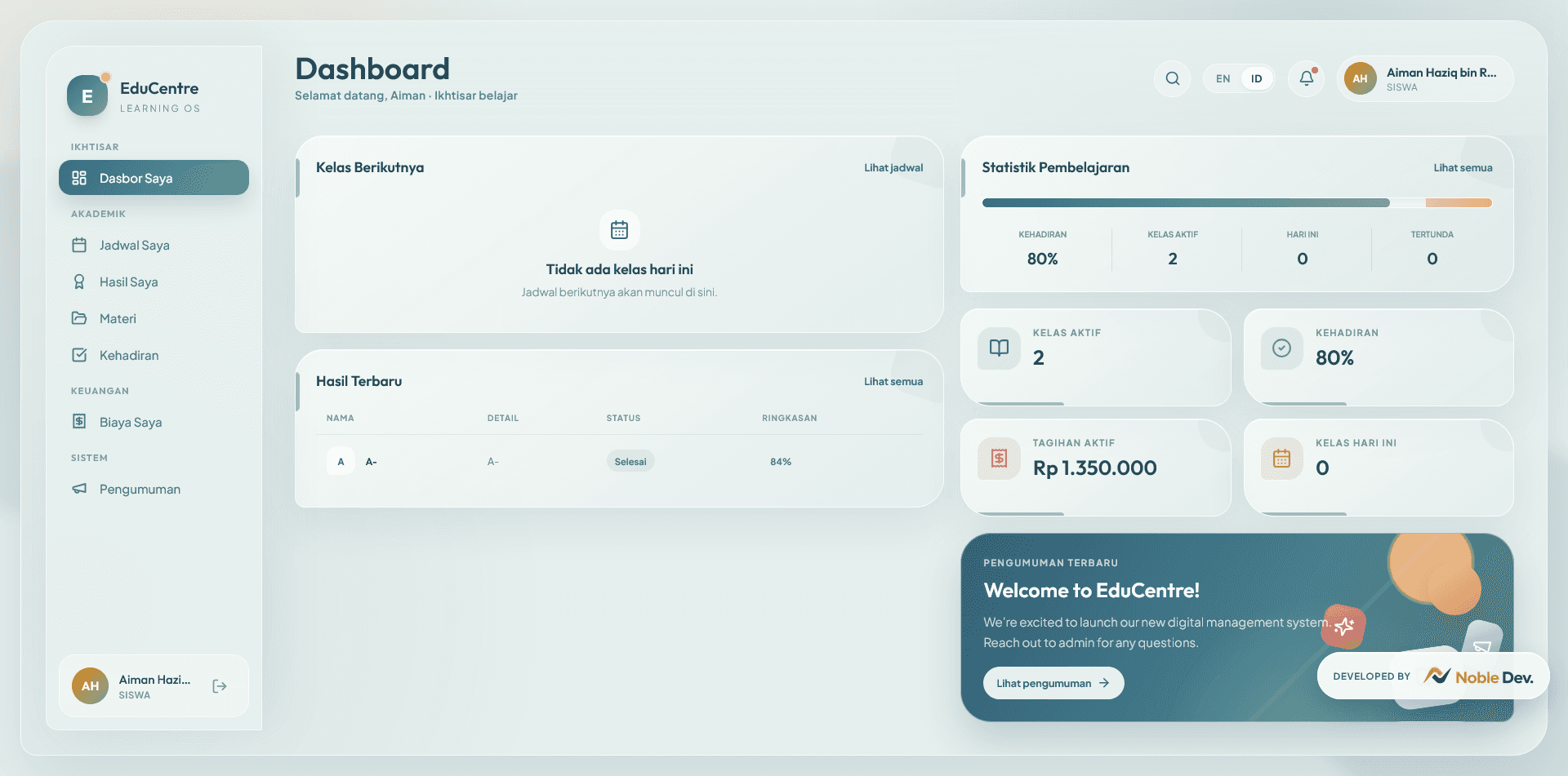 Dashboard Siswa