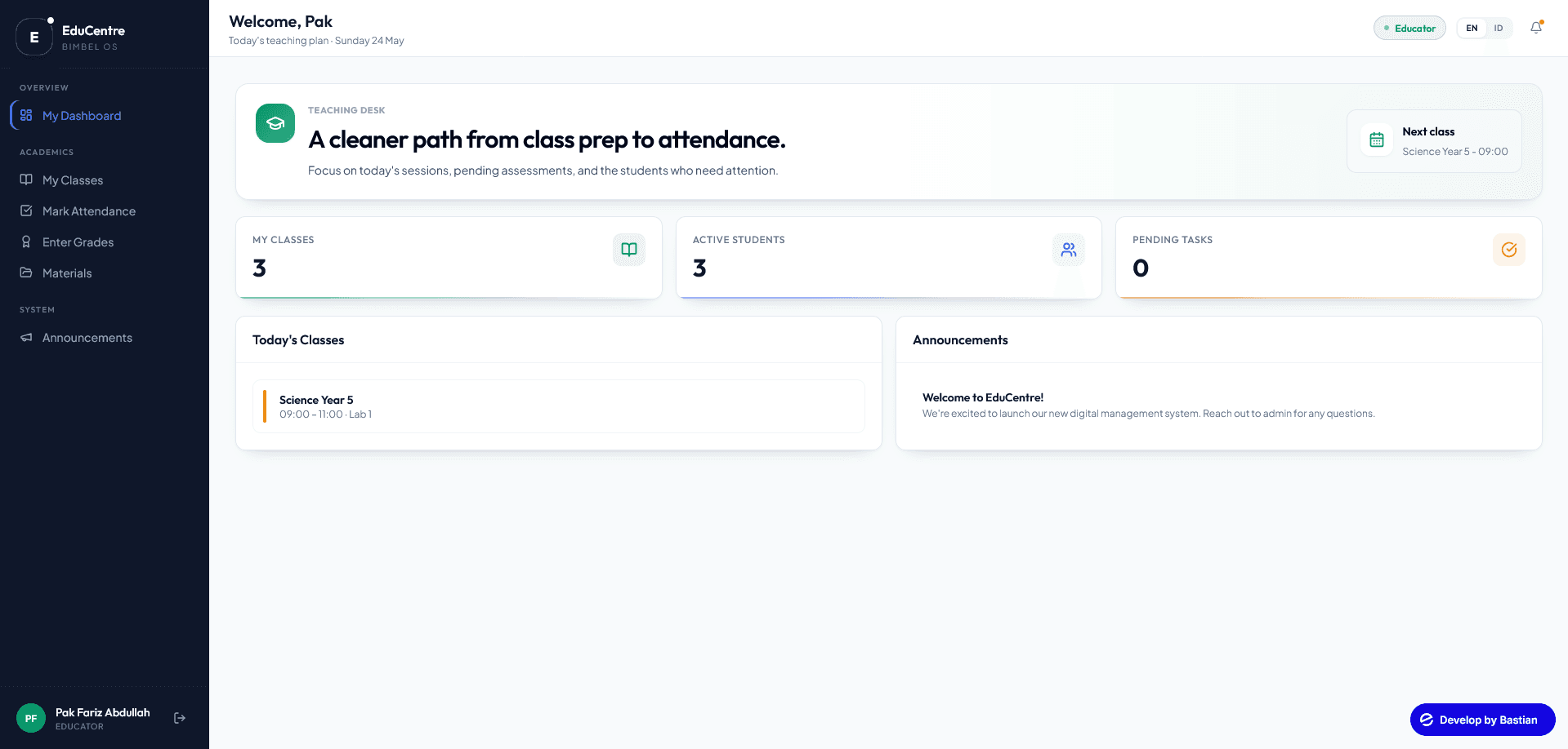EduCentre Dashboard screenshot 3