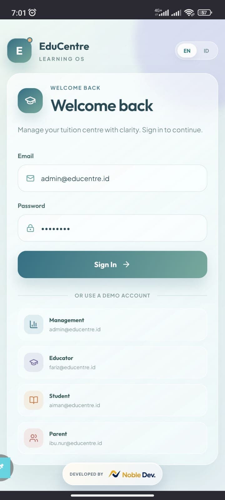 EduCentre mobile login